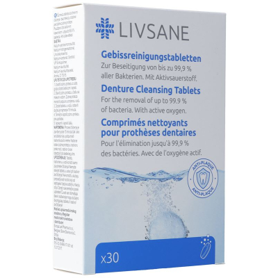 Livsane denture cleaning tablets 30 pcs