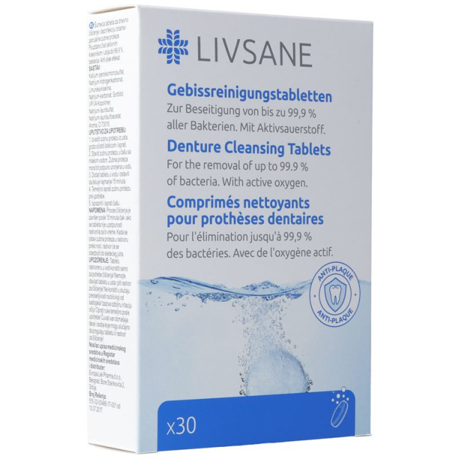 Livsane Denture Cleaning Tablets 30 pcs