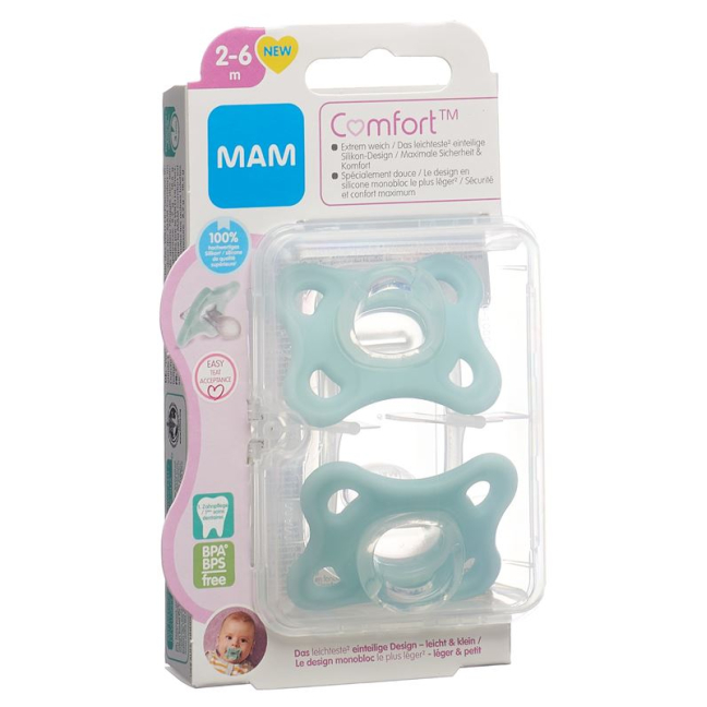 MAM Comfort Nuggi silicone 2-6 months 2 pcs