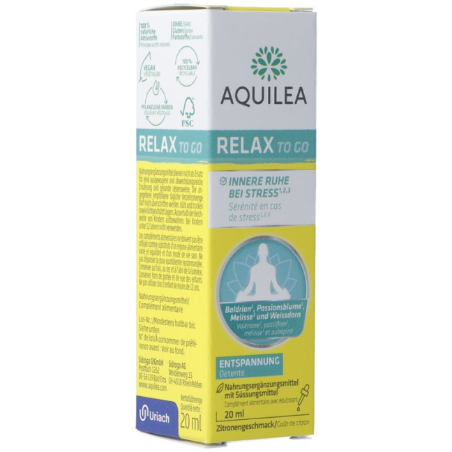 Aquilea Relax To Go Tropfen Pip Fl 20 ml - A Natural Way to Relieve Stress and Anxiety