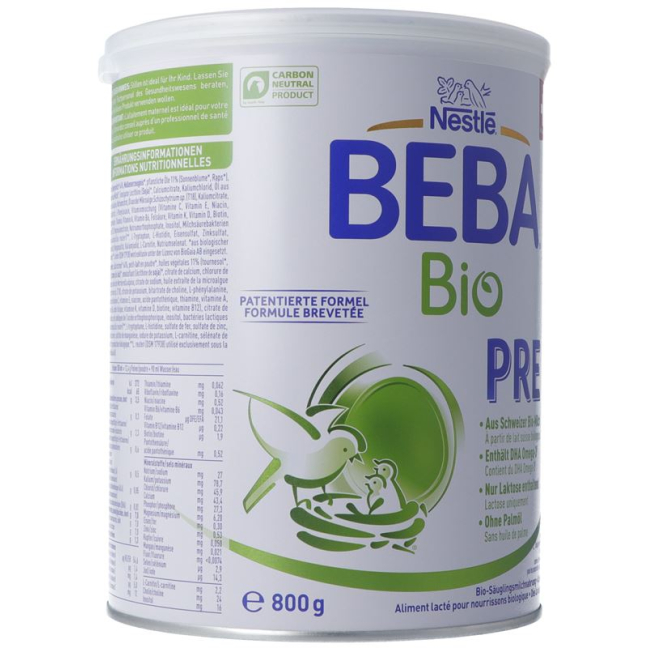 Beba Bio PRE ab Geburt - Organic Formula for Newborn Nutrition