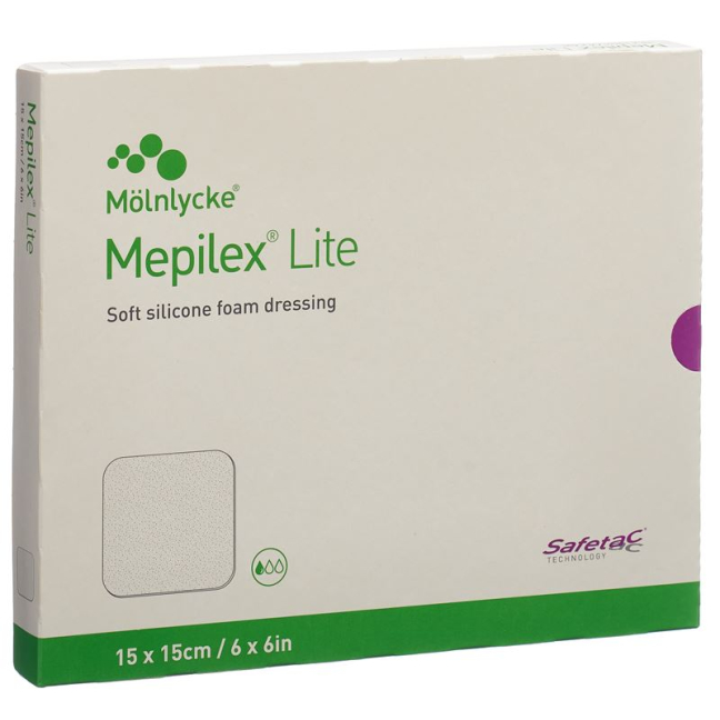 MEPILEX Lite Absorptionsczasownik 15x15cm Sil (n)