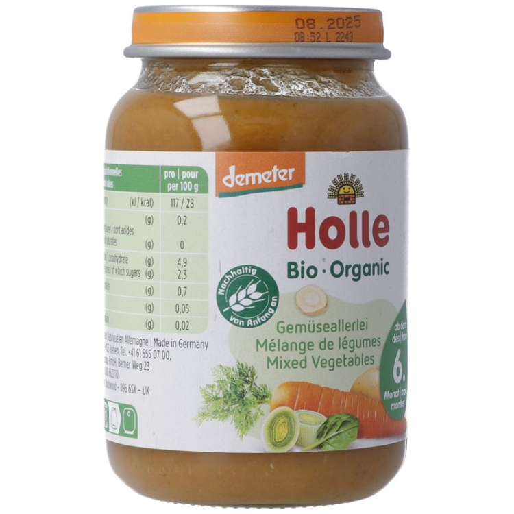 Holle Gemüseallerlei stiklas 190 g