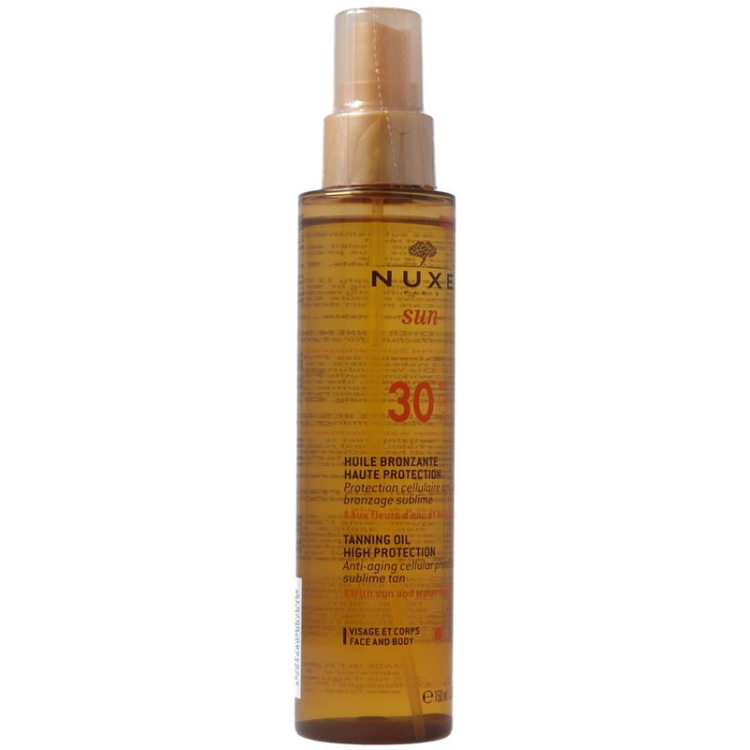 Nuxe Sun Huile Bronz Visage & Corps מקדם הגנה מפני השמש 30