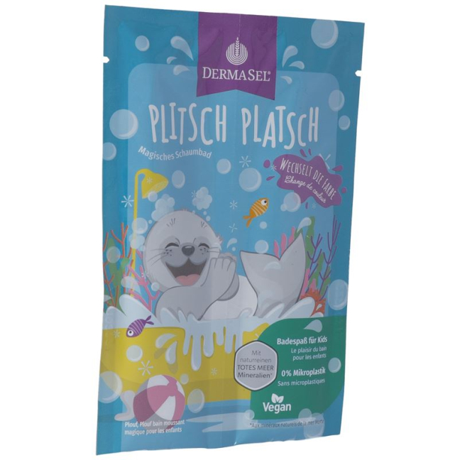 DermaSel children's bubble bath Plitsch Platsch German French 2 bags 15 ml