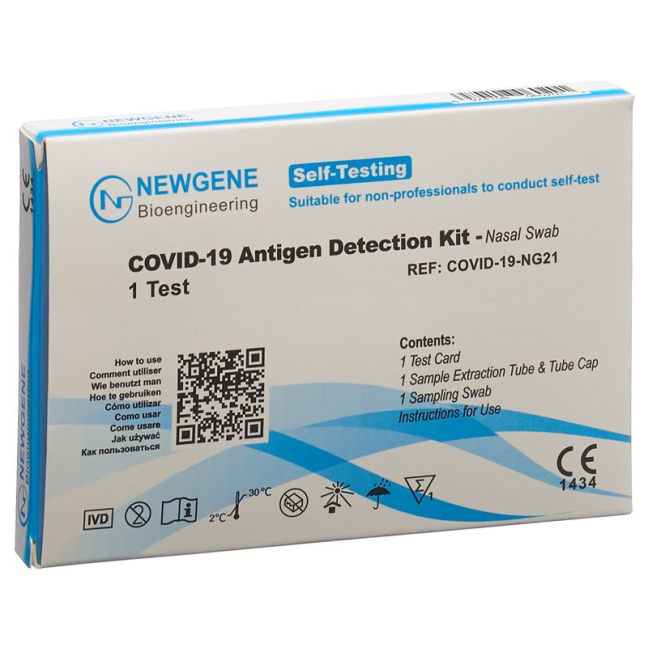 NYT GENE COVID-19 Antigen Detection Kit Næsepodning 5 Stk
