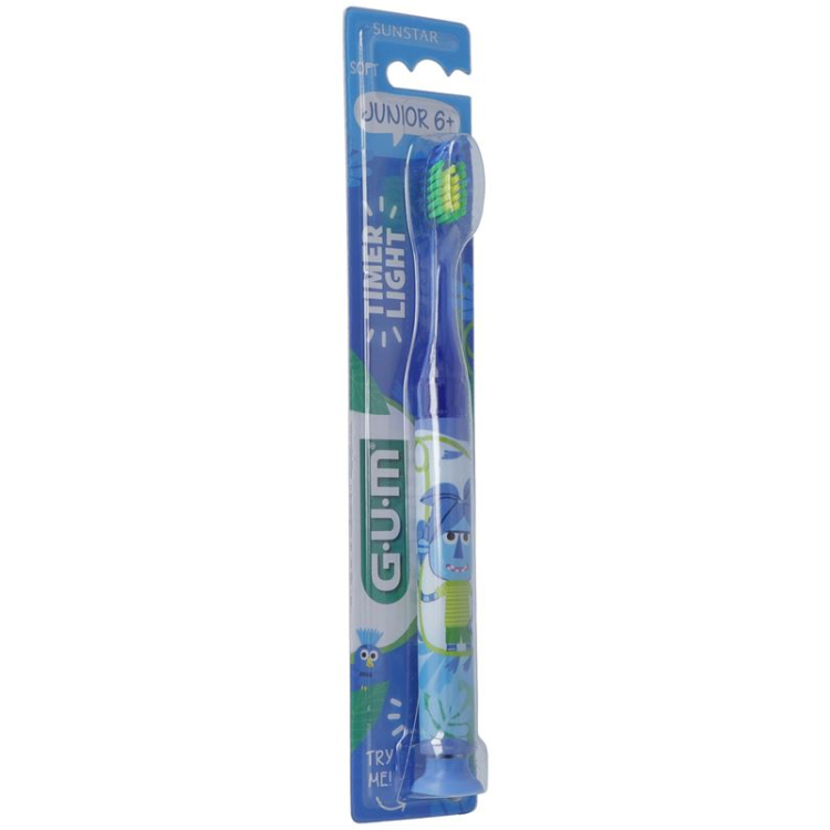 GUM Junior 6+ Timer Light Zahnbürst blauw