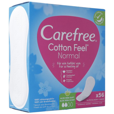 Carefree cotton feel aloe carton 56 pcs