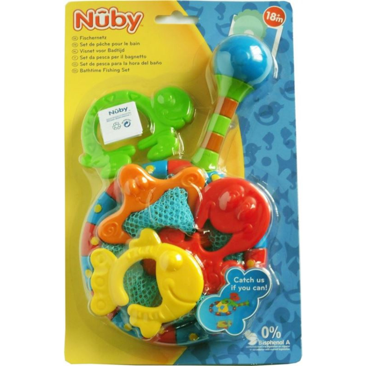 NUBY Buntes Fischernetz Set m 4 Spielfiguren