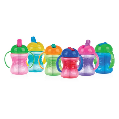 Nuby Trinkbecher 2-1 Aliran Percuma 240ml Röhrchen abnehmbar 9+