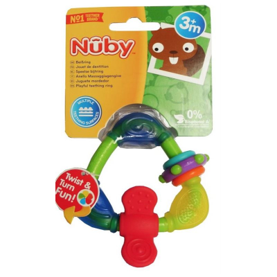 NUBY சாஃப்ட்-ஹார்ட் முக்கோண பீஸ்ரிங் மீ பெவ் எலெம்