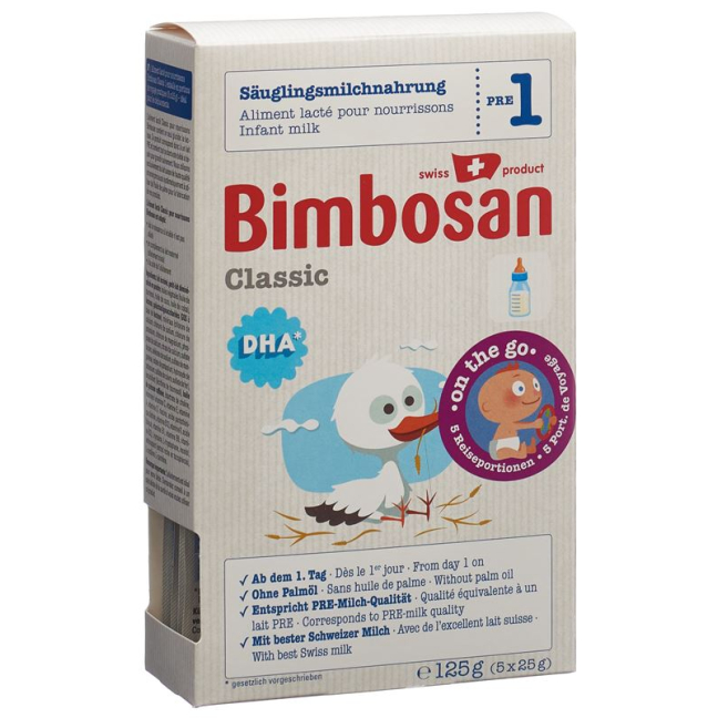 Bimbosan Classic 1 baby milk without palm oil travel portions 3 x