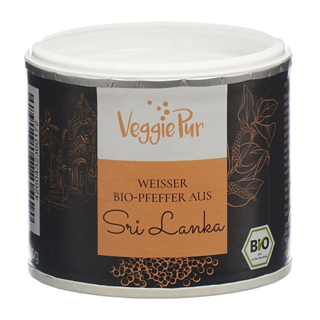 VeggiePur ორგანული თეთრი წიწაკა შრი-ლანკადან 80 გრ
