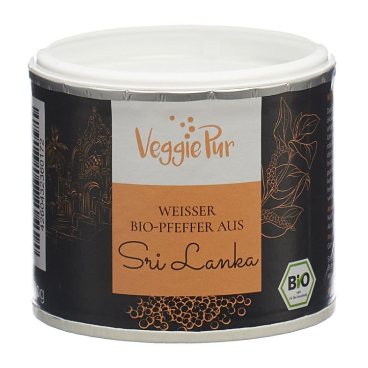 VeggiePur Weißer Pfeffer Bio aus Sri Lanka Ds 80 g