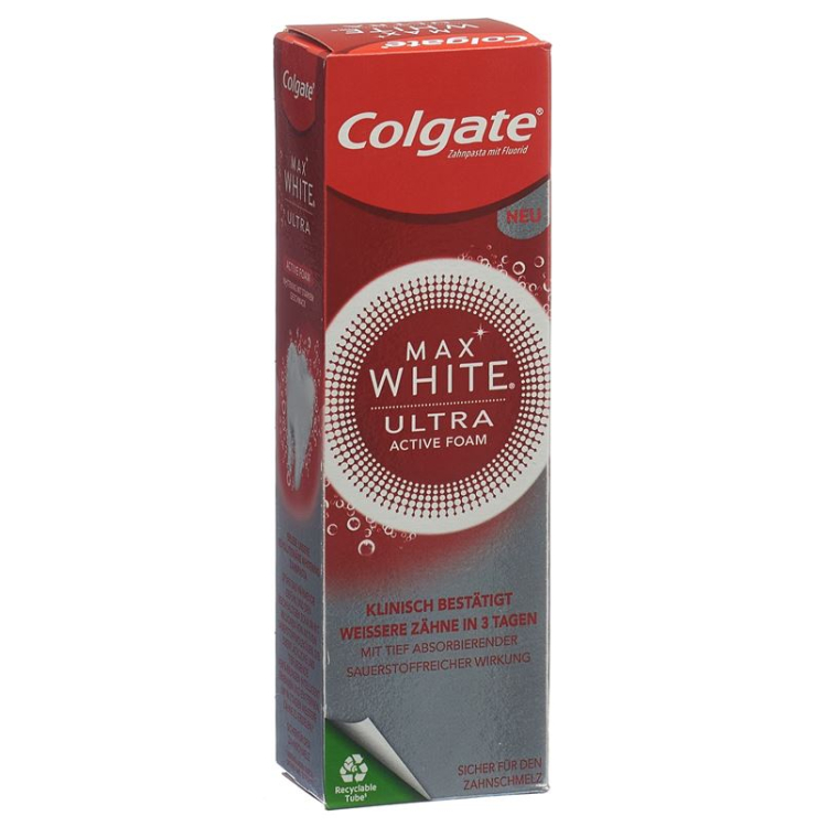 Colgate Max White Ultra Active Foam Zahnpasta 50 មីលីលីត្រ