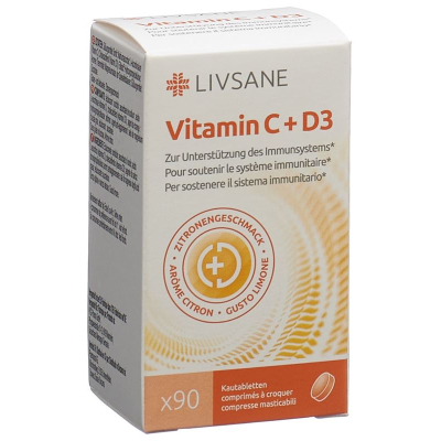 LIVSANE Vitamín C+D3 chewable tablets