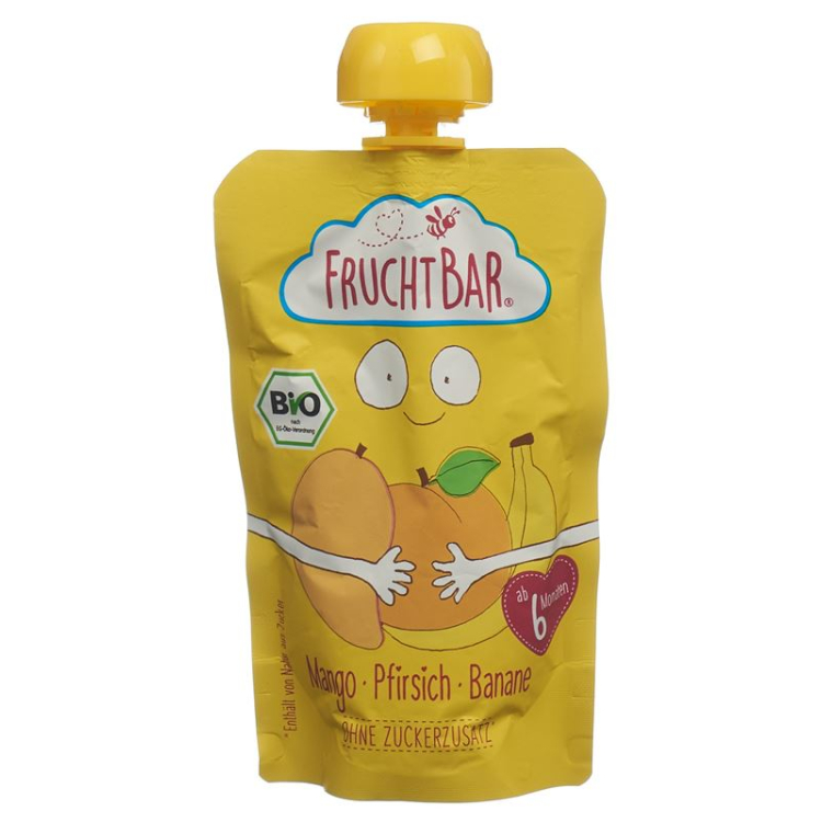 FRUCHTBAR Fruchtpüree Bio Mango Pfirs Banane