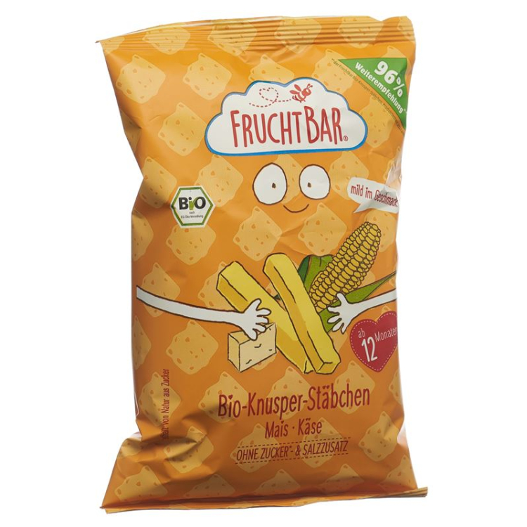 Fruchtbar Knusper Stäbchen Bio Mais Käse bag 30 ក្រាម។