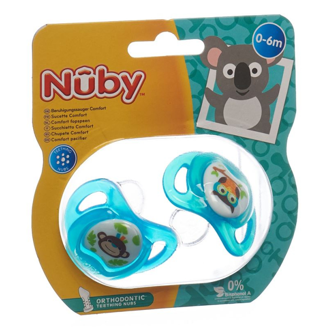 Nuby Nuggi Prisma Orthodontic 0-6 Months - 2-Piece Pack