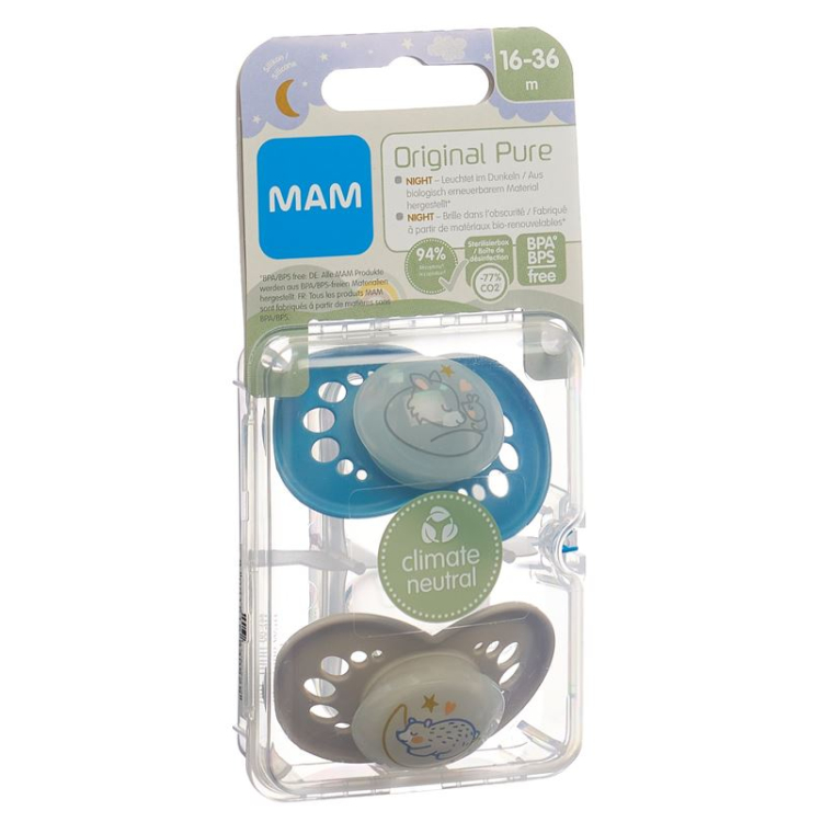 MAM Night Nuggi Pure Silikon 16-36m