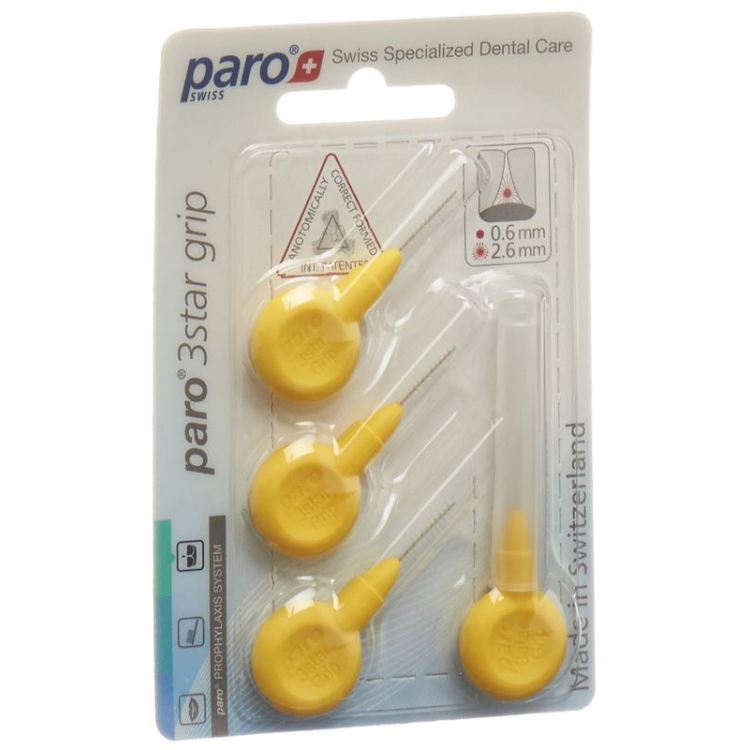 PARO 3STAR-GRIP 2.6mm jaune cylindre 4 pcs