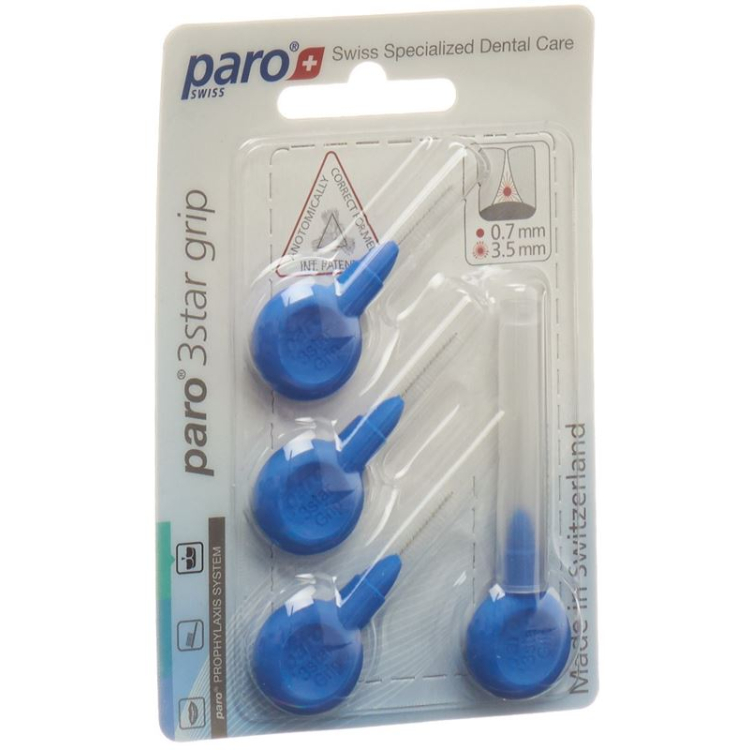 PARO 3STAR-GRIP 3,5 мм x-fine синий цилиндр 4 шт.