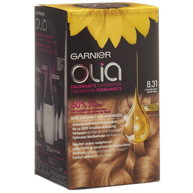 Olia Hair Color 8.31 Golden Ashy Blonde