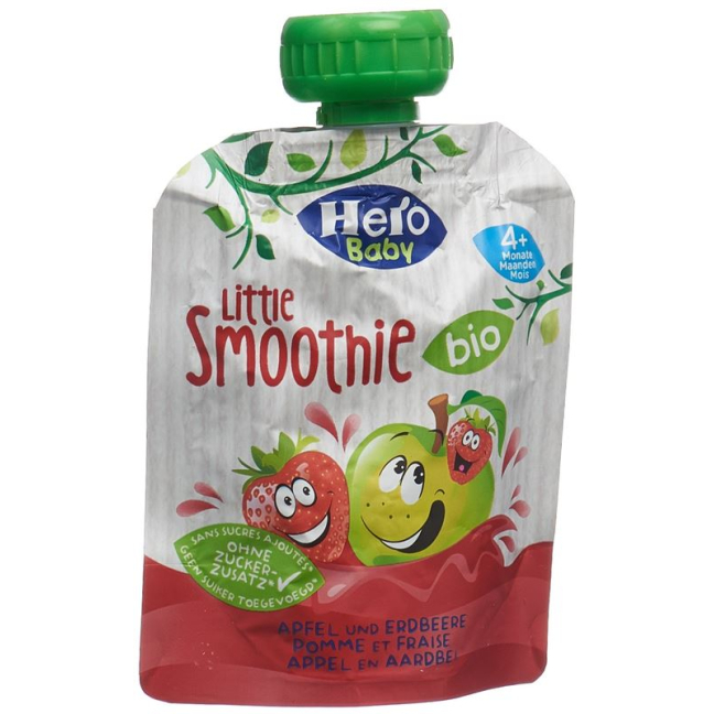 Hero Baby Organic Smoothie Apple Strawberry 4 x 90 g