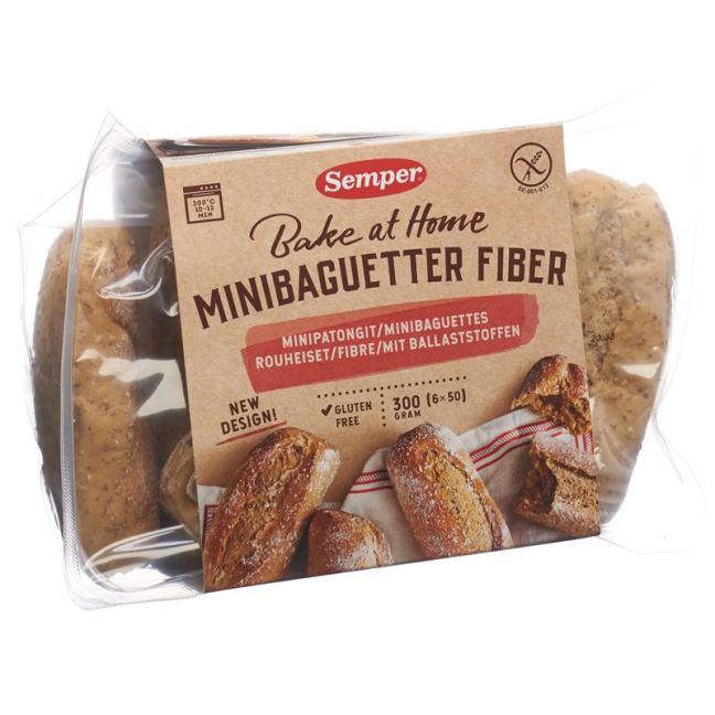 Semper Mini Baguette Fiber gluten-free 6 x 50 g