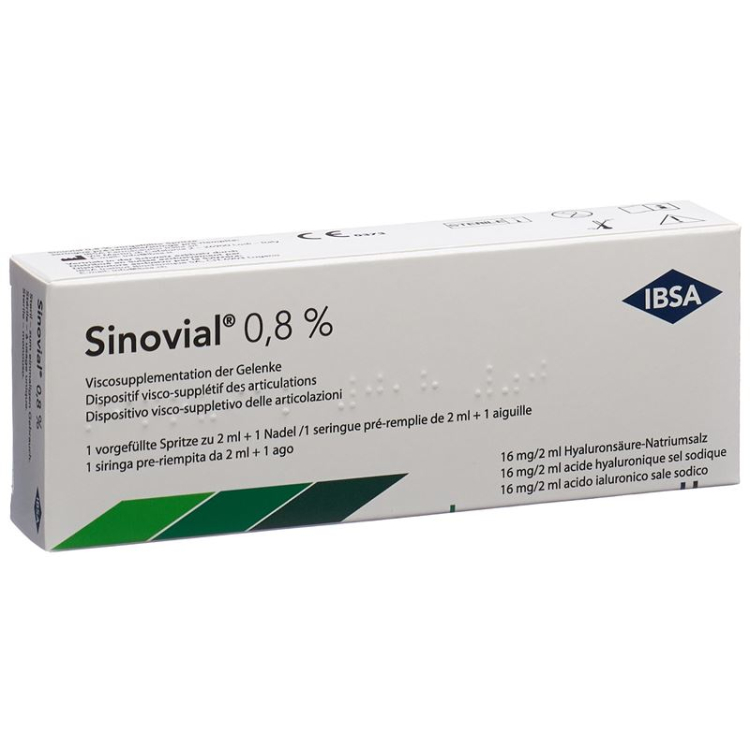 Sinovial Inj Lös 0.8 % Fertspr 2 ml