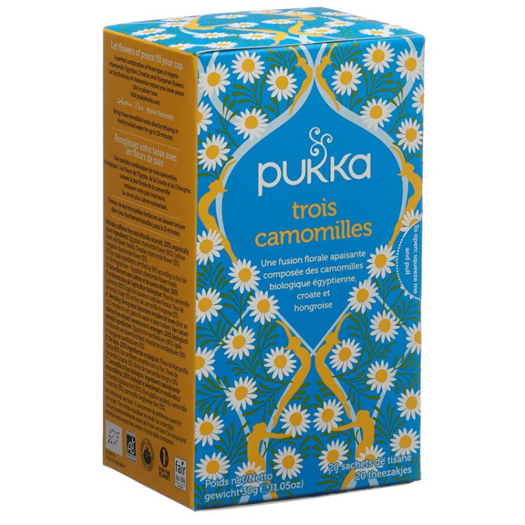 Pukka Trois Camomilles Thé bio Btl 20 pcs