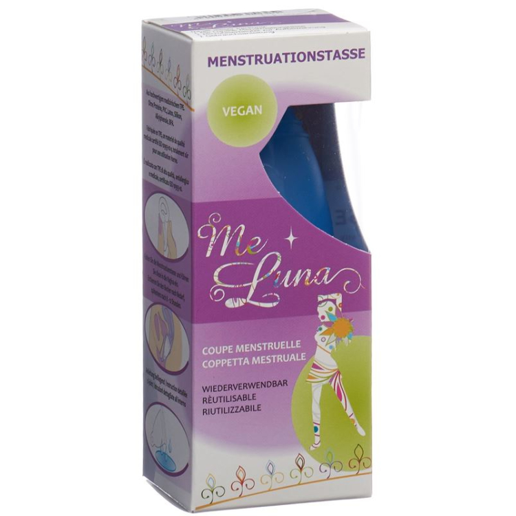 Me Luna menstrual cup Classic L Ring Blue