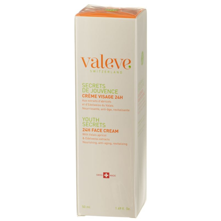 valeve crème visage 24 hours secrets jouvence 50 ml