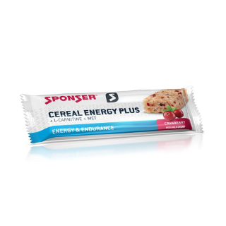 Sponsor Cereal Energy Plus Bar Tranebær 40 g