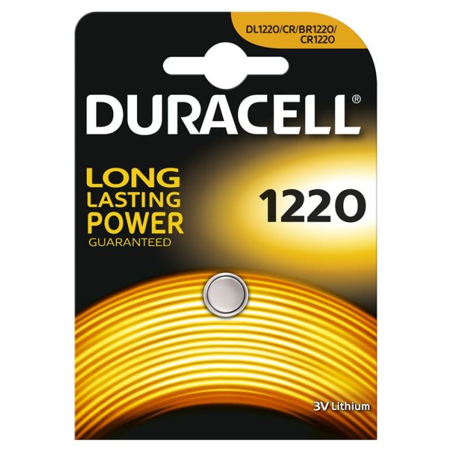 Duracell Battery CR1220 3V Lithium B1 Blist