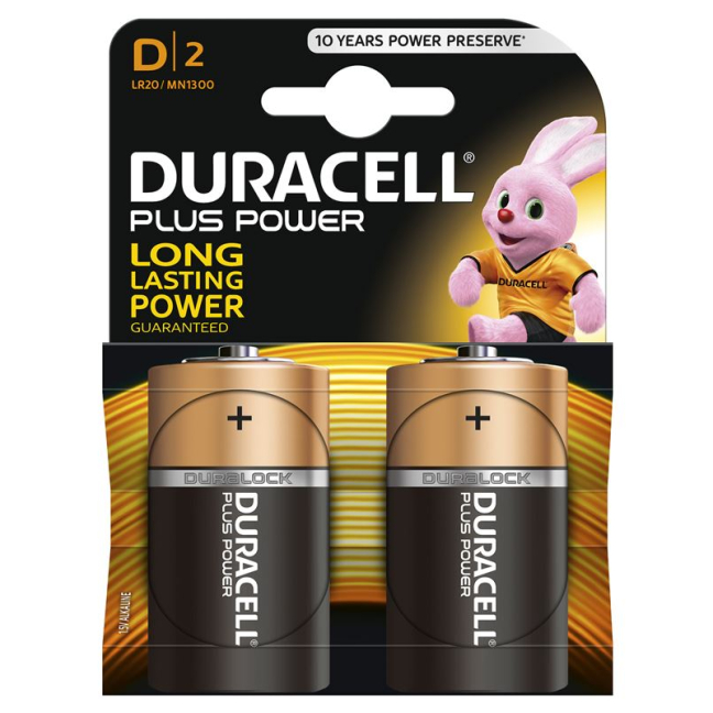 Duracell Battery Plus Power MN1300 D 1.5V 2 pieces buy online