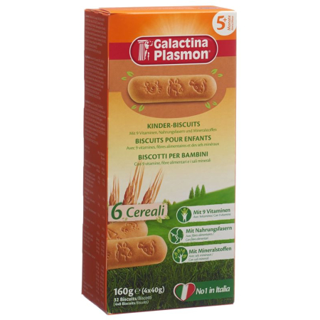 Galactina Plasmon 6 Cereal Children's Biscuits 4 x 40 g