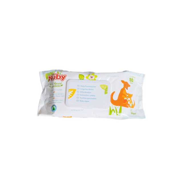 Nuby All Naturals baby wipes antibacterial 80 pcs
