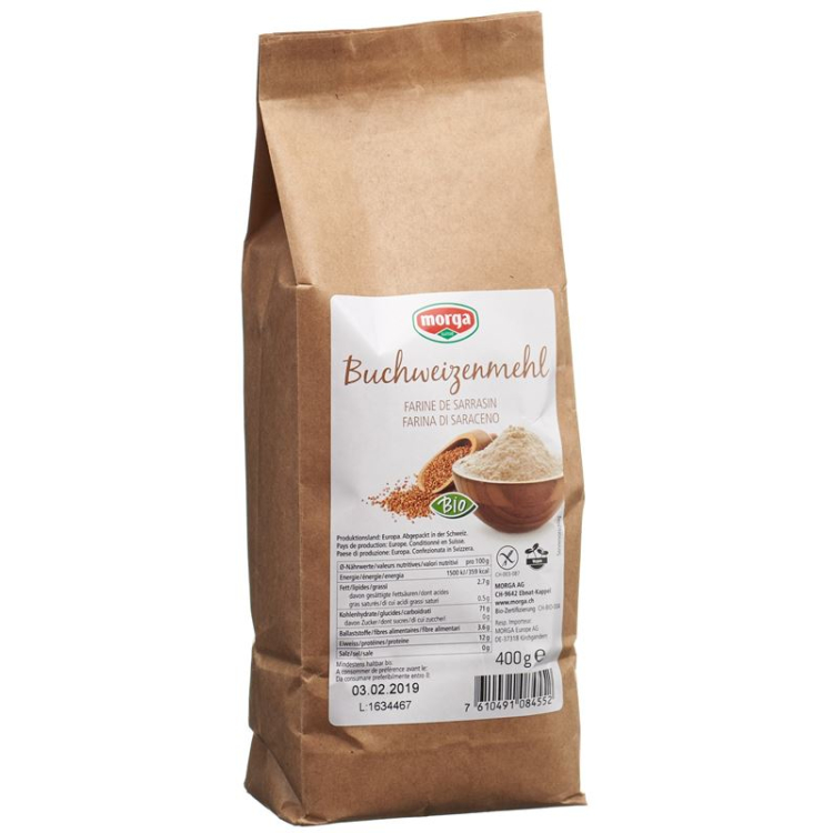 Morga buckwheat flour organic gluten free Btl 400g