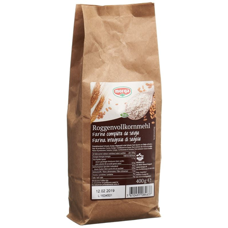 Morga rye flour organic 400 g Btl