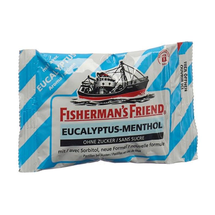 Fisherman's Friend שקית לכסניות אקליפטוס מנטול ללא סוכר 25 גרם