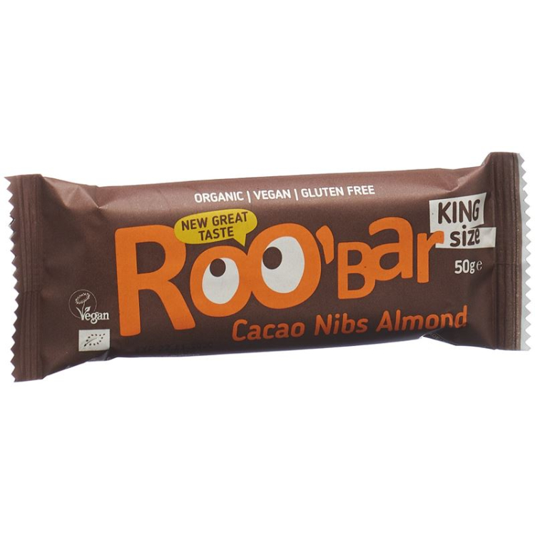 Roobar Raw Bar Kepingan Koko dan Badam 16 x 50 g