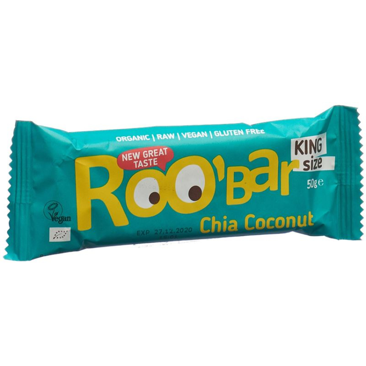 Roobar Raw Bar Chia Kokos 16 x 50 q