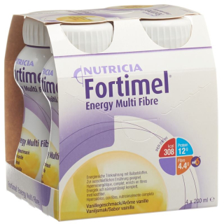 Fortimel Energy Multi Fibre Vanille 4 Bouteilles 200 ml