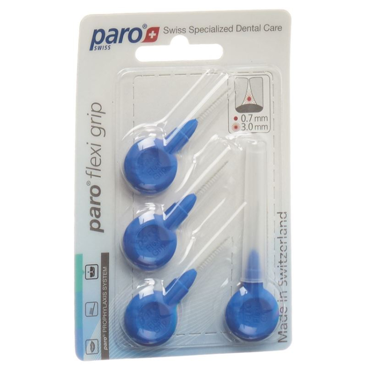 paro Flexi Grip 3mm x-fine blau zylindrish 4 Stk