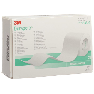 Пластир 3M Durapore штучний шовк рулонний 1,25смx9,14м 24 шт.
