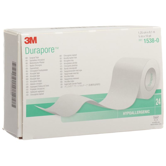 3M Durapore artificial silk roll plaster 1.25cmx9.14m 24 pcs