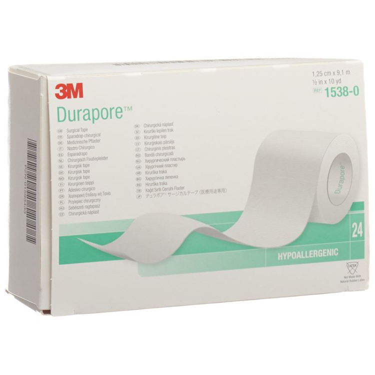 3M Durapore kunstzijde rolpleister 1,25cmx9,14m 24 st