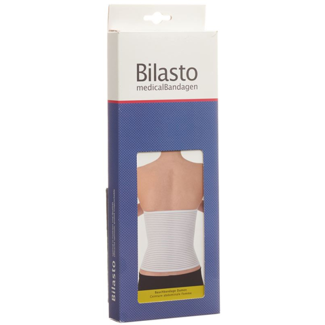 Bilasto abdominal bandage Ladies L White with Micro-Velcro
