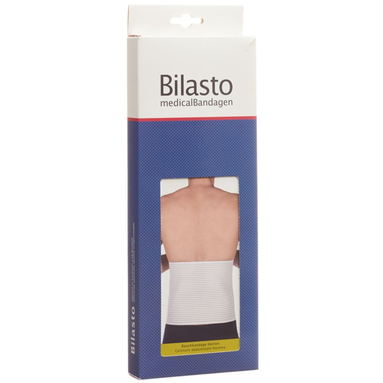 Bilasto Bauchbandage Herren L weiss mit Micro-Klettverschluss